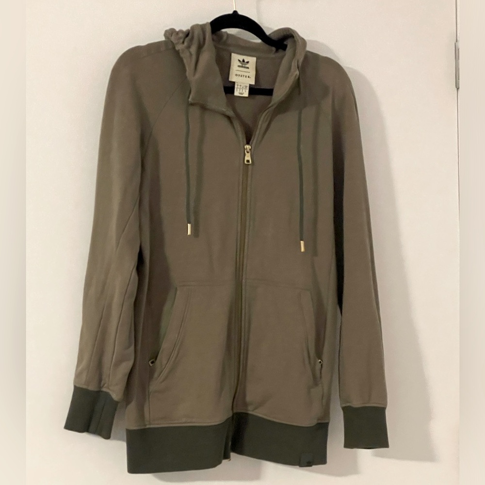 ADIDAS ORIGINALS X OYSTER HOLDINGS XBYO FULL ZIP HOODIE - TRACE CARGO